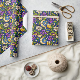 Papel De Presente Padrão de Torrada do Jardim Celestial