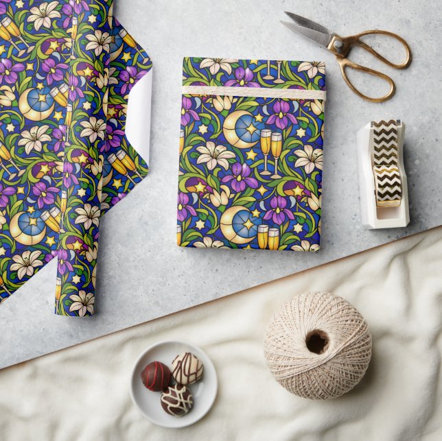Papel De Presente Padrão de Torrada do Jardim Celestial (Artesanato)