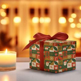 Papel De Presente Padrão de transmissão de Papais noeis sem costura