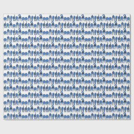 Papel De Presente Padrão de Traseros de Cachorro Azul