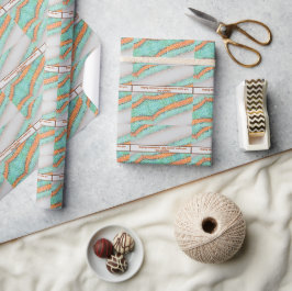 Papel De Presente Padrão de Triângulo Colorido Único & Citações