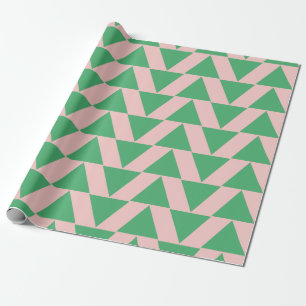 Papel De Presente Padrão de triângulo geométrico em rosa e verde