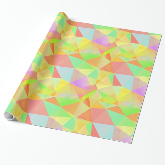 Papel De Presente Padrão de triângulos legais divertidos e coloridos (Desenrolado)
