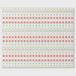 Papel De Presente Padrão de tricô Pixel Verde-Amarelo-Vermelho