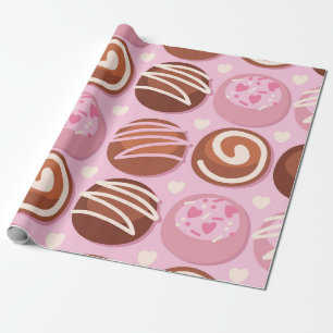 Papel De Presente Padrão de Trufa de Chocolate Doce