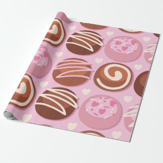 Papel De Presente Padrão de Trufa de Chocolate Doce