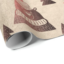 Padrão de urso de árvore de Natal rosa de cobre