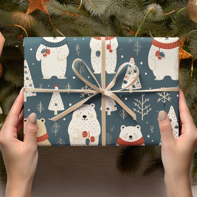 Papel De Presente Padrão de Urso de Natal (Criador carregado)