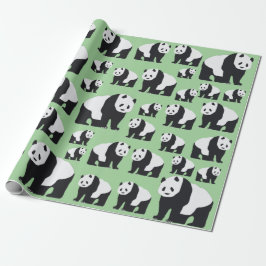 Papel De Presente Padrão de Urso de Panda Bonito