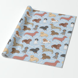 Papel De Presente padrão de variedade dachshund