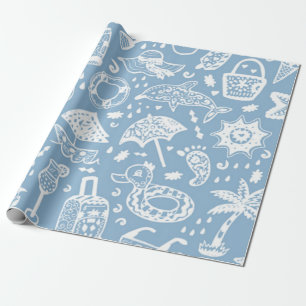 Papel De Presente Padrão de Verão