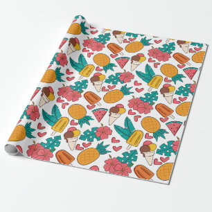 Papel De Presente Padrão de Verão