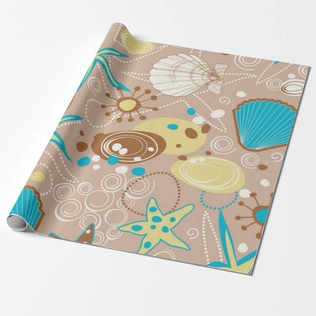 Papel De Presente Padrão de Verão (Desenrolado)