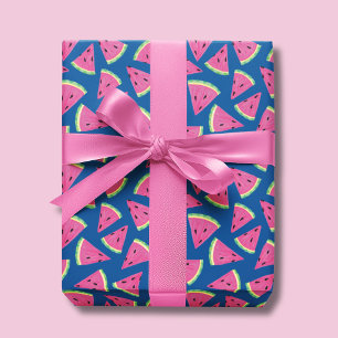 Papel De Presente Padrão de Verão de Melancia Frutada