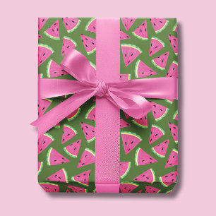 Papel De Presente Padrão de verão de melancia tropical