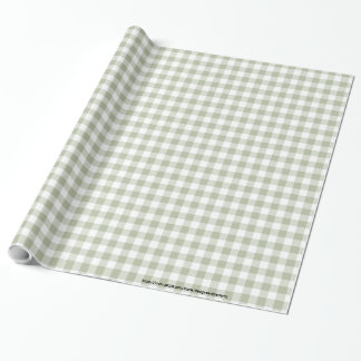 Papel De Presente Padrão de Verificação de Gingham Verde e Branco de