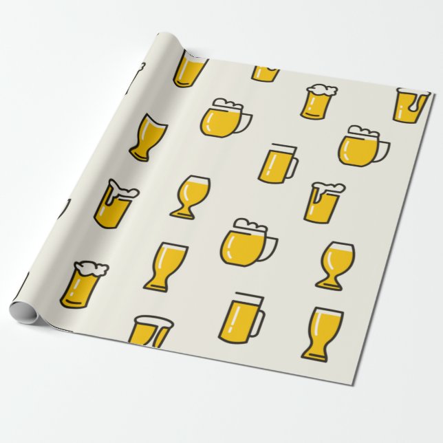 Papel De Presente Padrão De Vidro De Cerveja (Desenrolado)