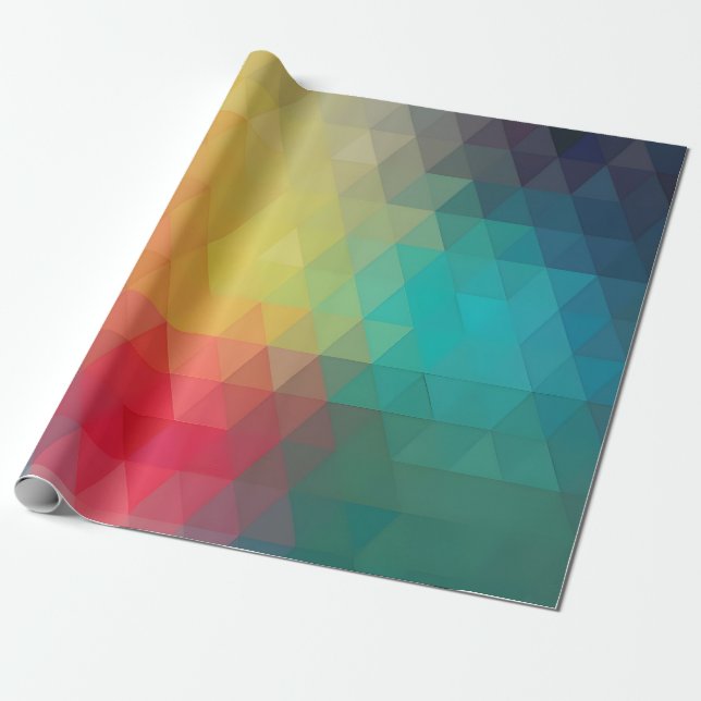 Papel De Presente Padrão de Vidro Neon Colorido (Desenrolado)