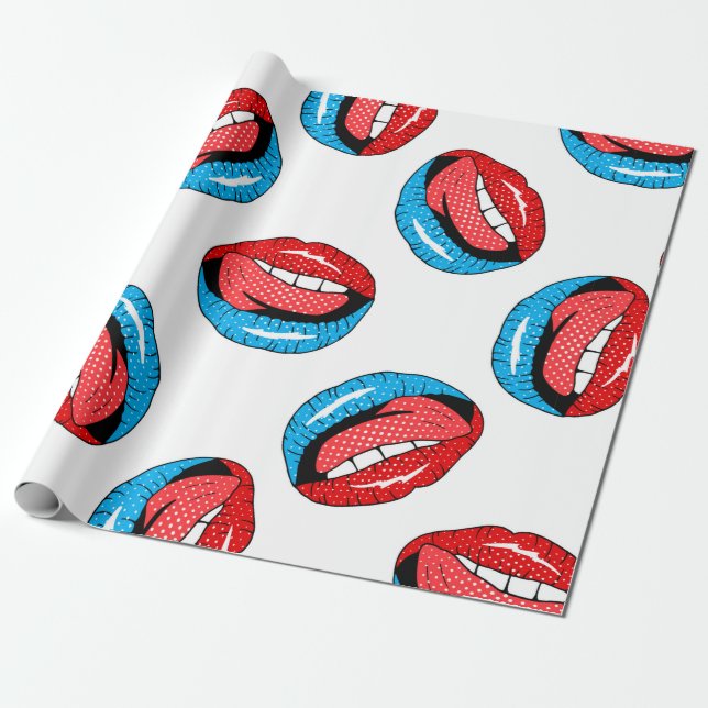 Papel De Presente Padrão de vinheta com crachás de adesivo com tira  (Desenrolado)