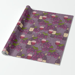 Papel De Presente Padrão de Vinho