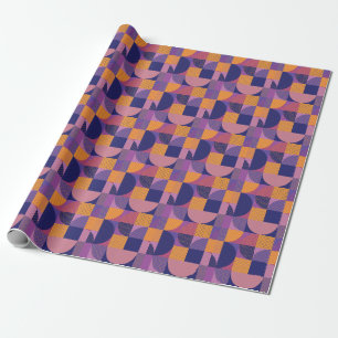 Papel De Presente Padrão de Vintagem Geométrica de abstrato Multicol