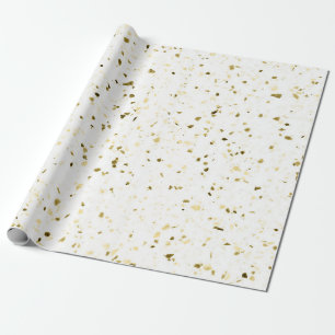 Papel De Presente Padrão De Vintagem Verde Marrom-Branco Terrazzo R
