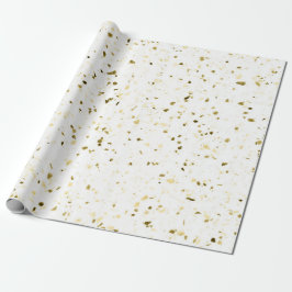 Papel De Presente Padrão De Vintagem Verde Marrom-Branco Terrazzo Re