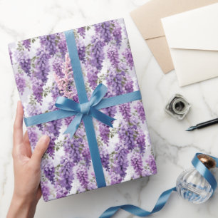 Papel De Presente Padrão de wisteria em forma de cubo