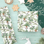 Papel De Presente Padrão de Woodland de Frango de inverno<br><div class="desc">Perfeito para embrulho de presentes de Natal,  este padrão de Natal mostra gracinhas bonitinhas amontoadas em boughs de pinheiro. *Se você quiser que o design ou o design em mais produtos,  entre em contato comigo através do Zazzle.</div>