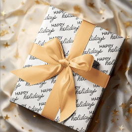 Papel De Presente Padrão de Wordart sobre Feriados Pretos Felizes em