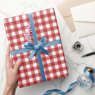 Papel De Presente Padrão de Xadrez de Natal