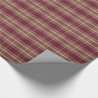 Papel De Presente Padrão de Xadrez de Natal Tradicional Bege e Borgo