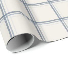 Papel De Presente Padrão de Xadrez de Vidro Azul Ardósia Atemporal