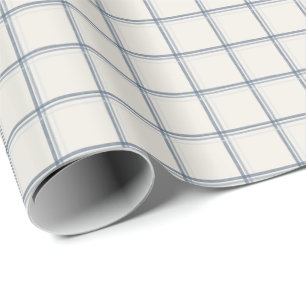 Papel De Presente Padrão de Xadrez de Vidro Azul Ardósia Atemporal
