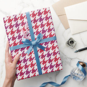 Papel De Presente Padrão de xadrez roxa-roxa-roxa-retrô