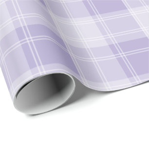 Papel De Presente Padrão de Xadrez Roxo-Claro