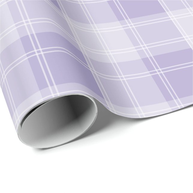 Papel De Presente Padrão de Xadrez Roxo-Claro (Ponta do rolo)