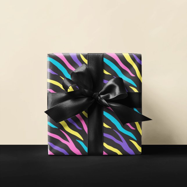 Papel De Presente Padrão de Zebra Colorido (Criador carregado)