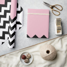 Papel De Presente Padrão de ziguezague preto e branco, Chevron, rosa
