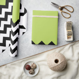 Papel De Presente Padrão de ziguezague preto e branco, Chevron, verd