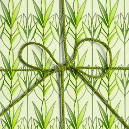 Papel De Presente Padrão Deco de Folhagem Tropical Pastel Verde