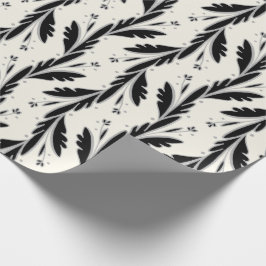 Papel De Presente Padrão Decorativo de Vinhas Negras