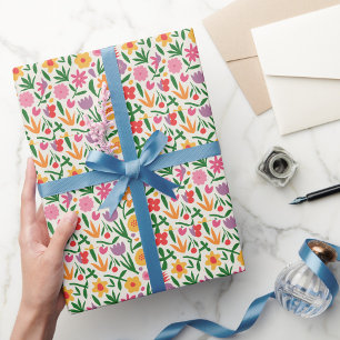 Papel De Presente Padrão decorativo floral de aquarela elegante