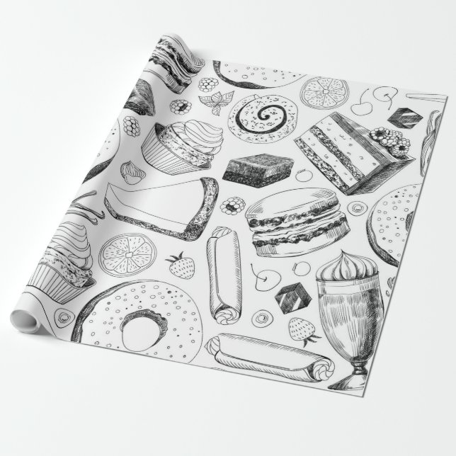 Papel De Presente Padrão delicioso (Desenrolado)