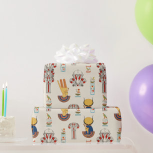 Papel De Presente Padrão desdecorativo e antigo Egípcio sem costura