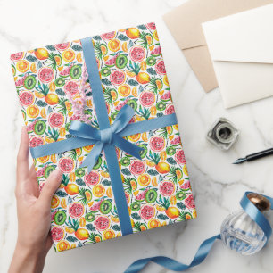 Papel De Presente Padrão detalhado do Dragon fru desenhado em aquare