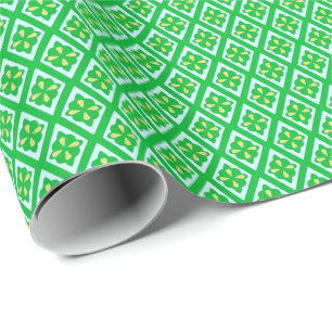 Papel De Presente Padrão diamante - esmerald green e aqua