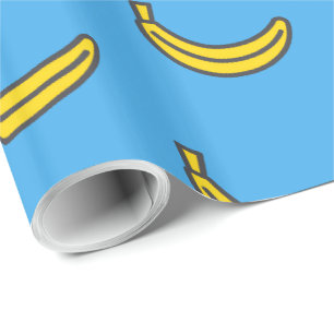 Papel De Presente Padrão Divertido de Banana para Festa de Verão
