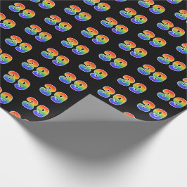 Papel De Presente Padrão Divertido de Espectro de Arco-íris "39" Núm