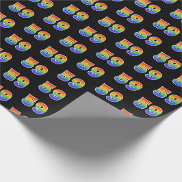 Papel De Presente Padrão Divertido de Espectro de Arco-íris "59" Núm